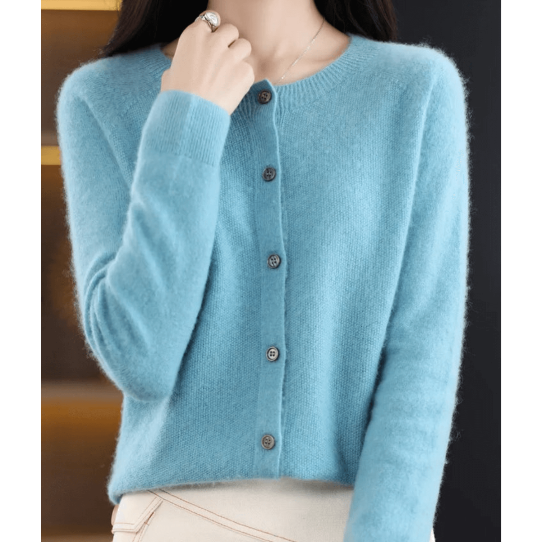 Knit Cardigan - V Neck With Smooth Drape & Easy Layering