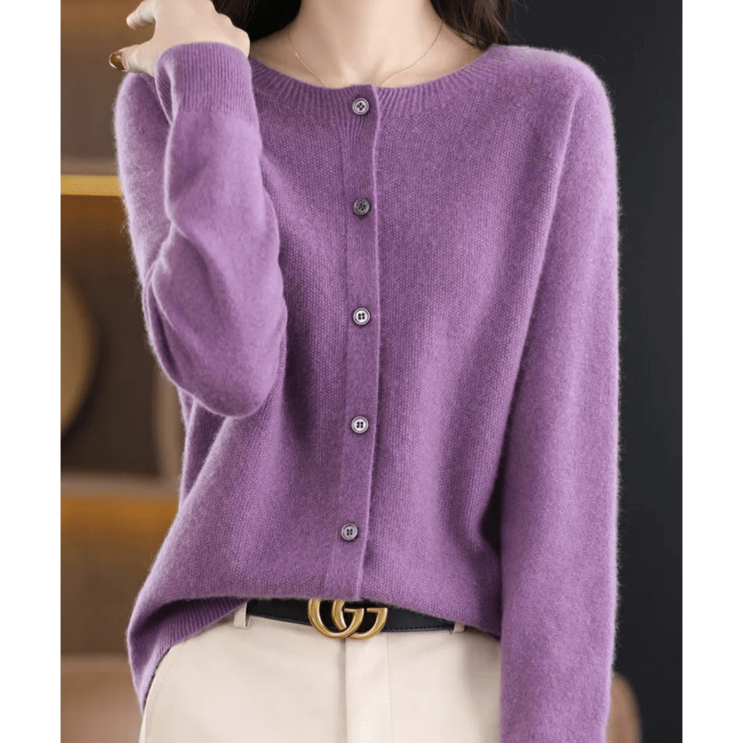 Knit Cardigan - V Neck With Smooth Drape & Easy Layering