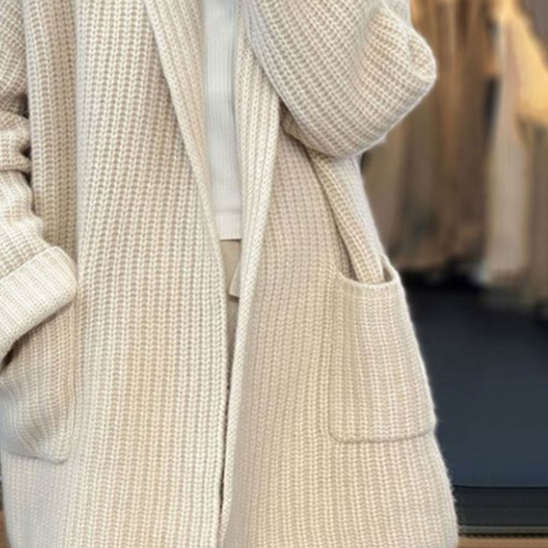 Knit Jacket - Long Zip Front & Smooth Layering Finish