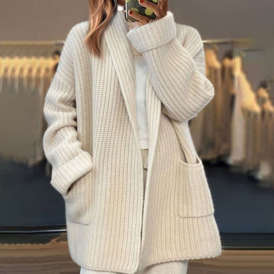 Knit Jacket - Long Zip Front & Smooth Layering Finish