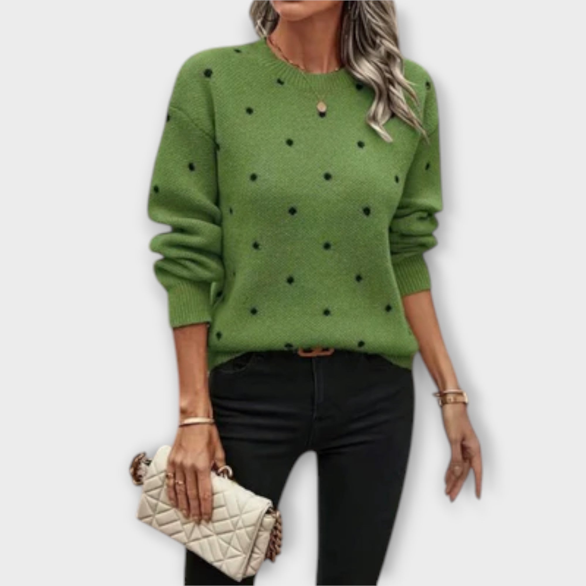 Knit Jumper – Polka Dot Pattern & Relaxed Layering