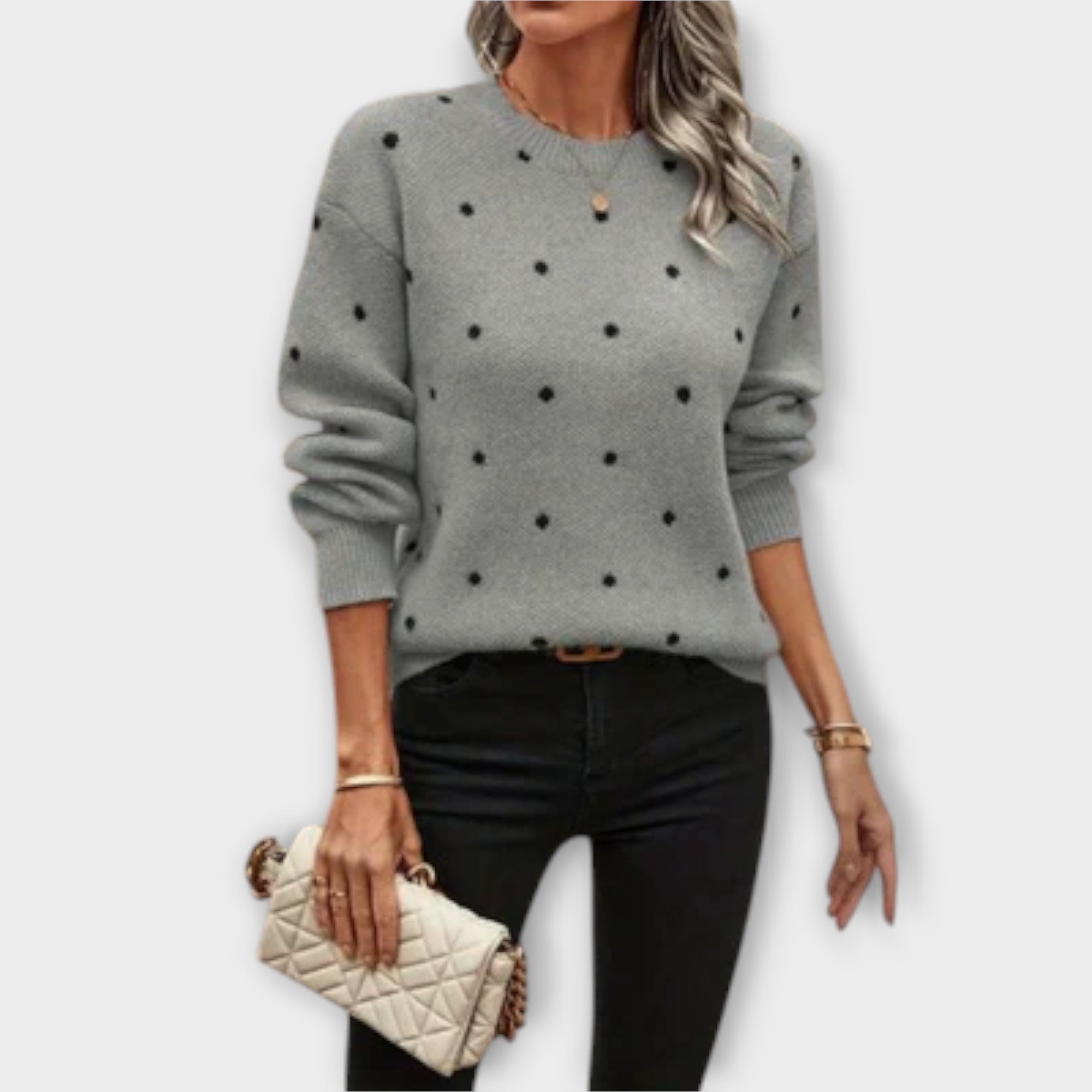 Knit Jumper – Polka Dot Pattern & Relaxed Layering