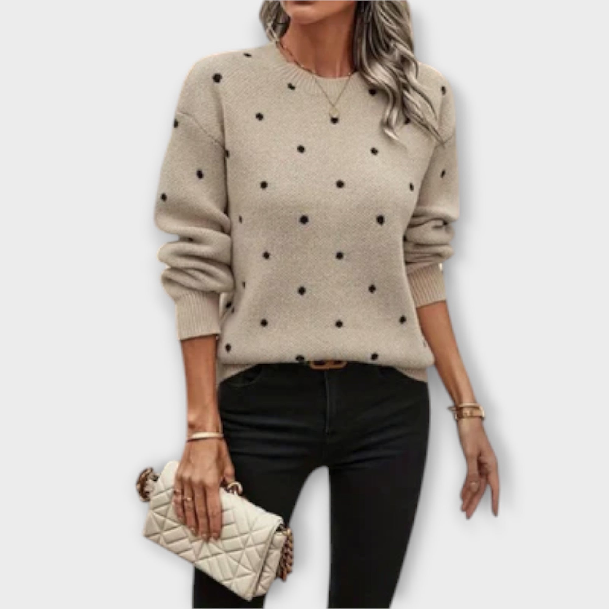 Knit Jumper – Polka Dot Pattern & Relaxed Layering