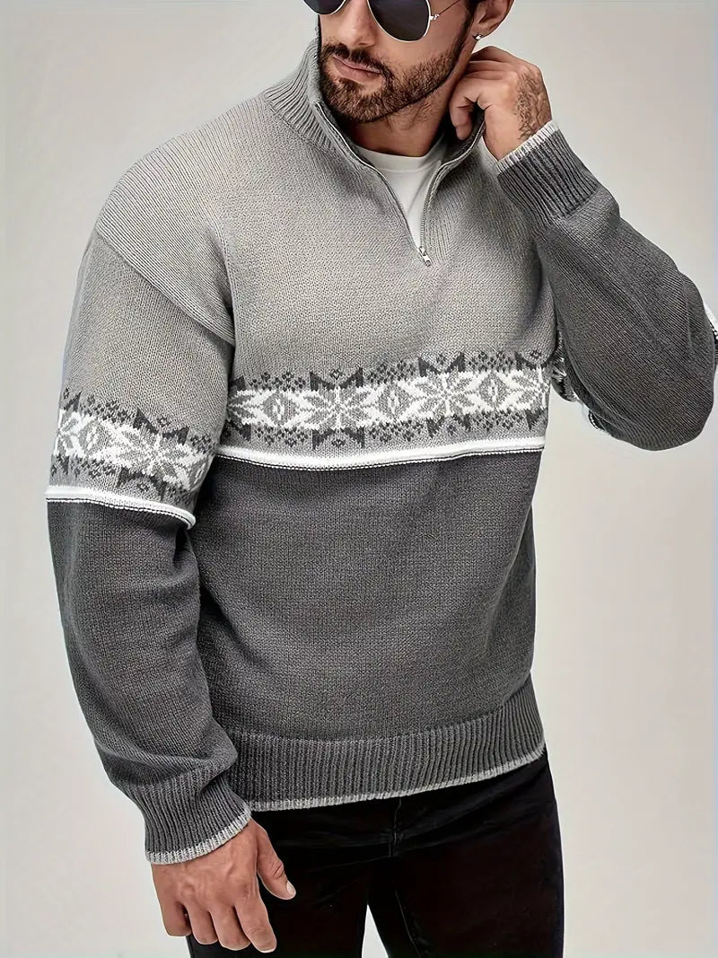 Knit Jumper - Scandinavian Pattern & Warm Insulating Fit
