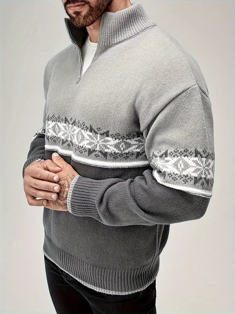Knit Jumper - Scandinavian Pattern & Warm Insulating Fit