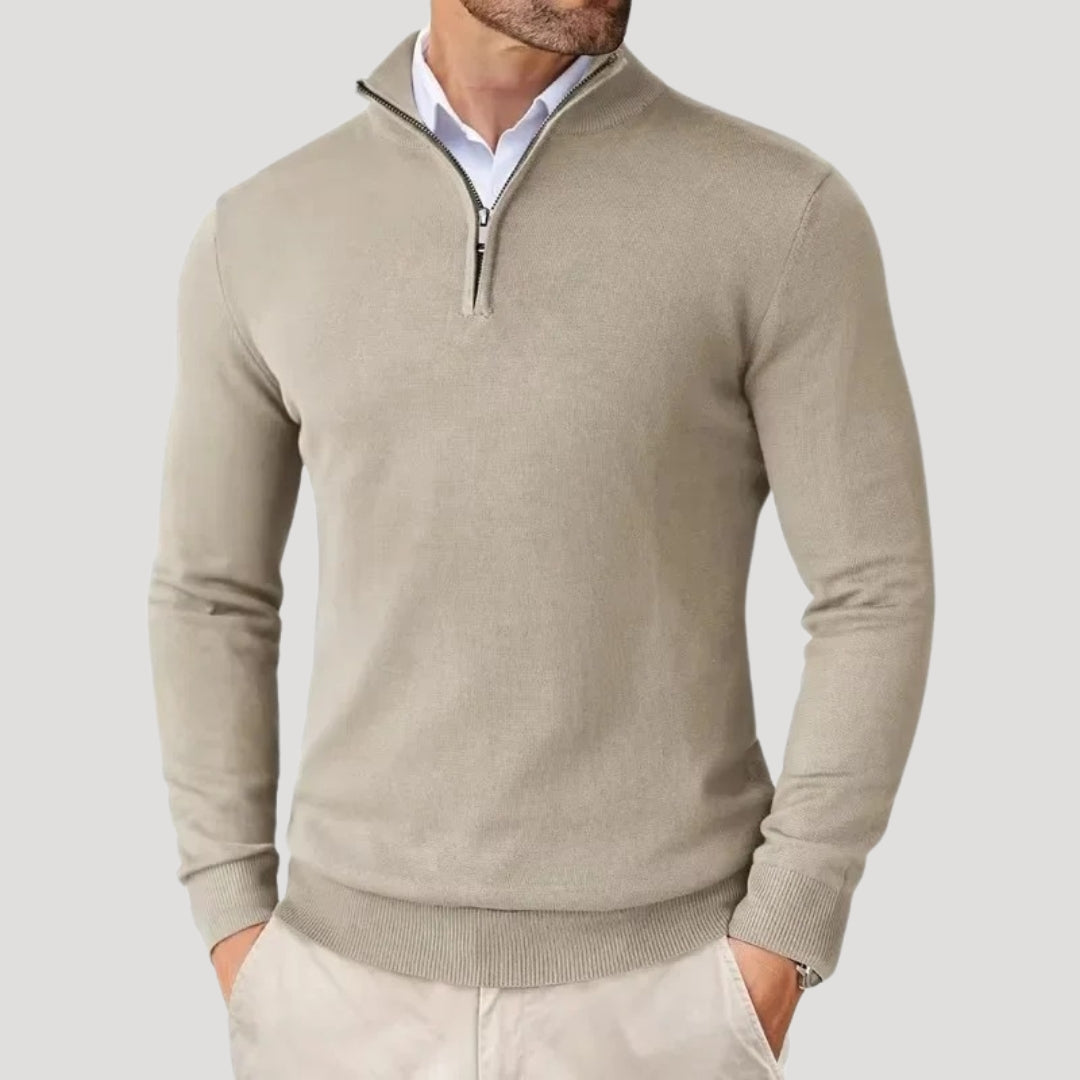 Knit Jumper – Soft Blend Half Zip & Lightweight Warmth