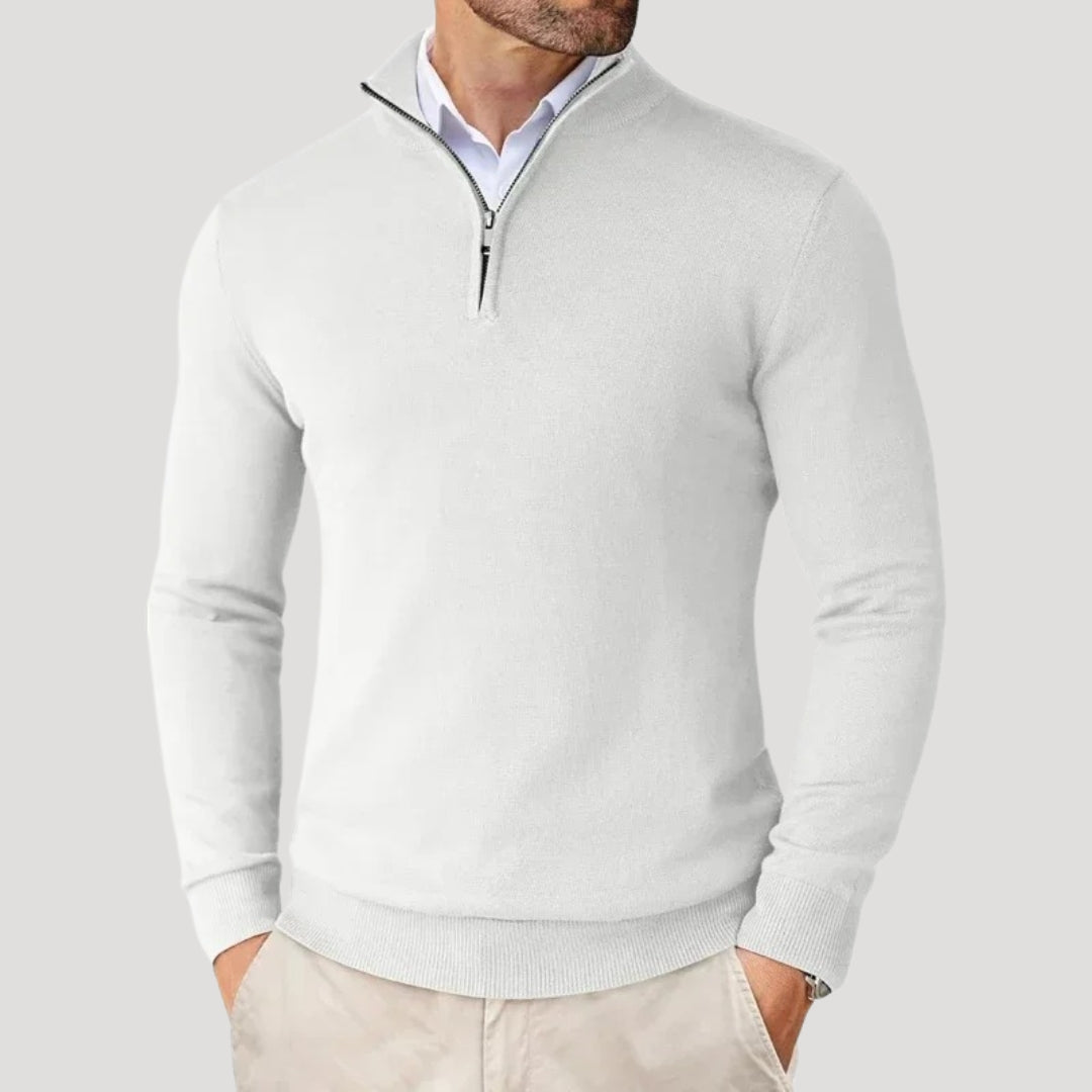 Knit Jumper – Soft Blend Half Zip & Lightweight Warmth