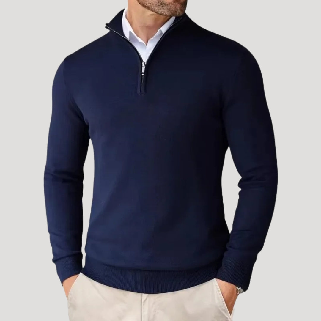 Knit Jumper – Soft Blend Half Zip & Lightweight Warmth