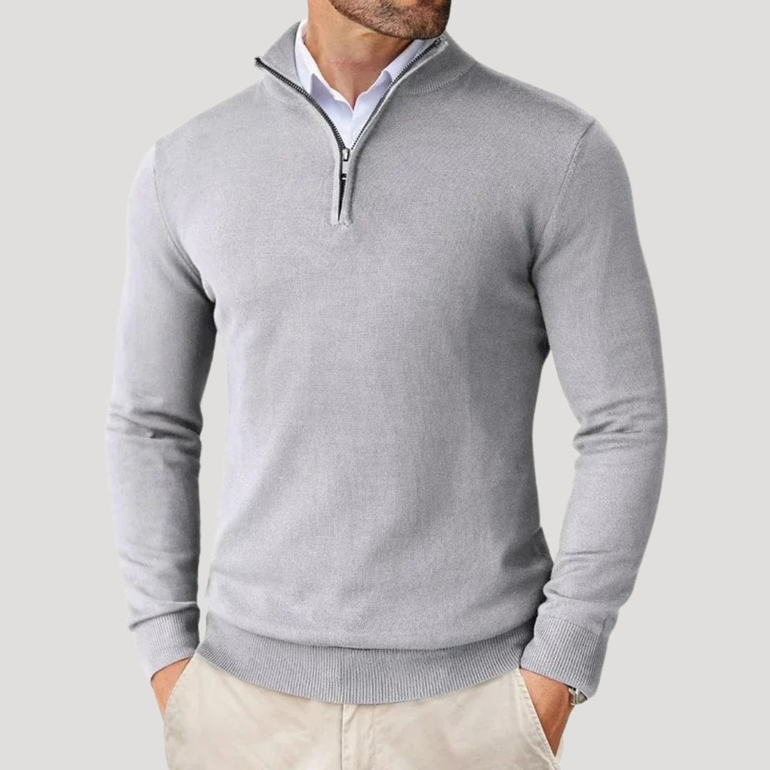 Knit Jumper – Soft Blend Half Zip & Lightweight Warmth