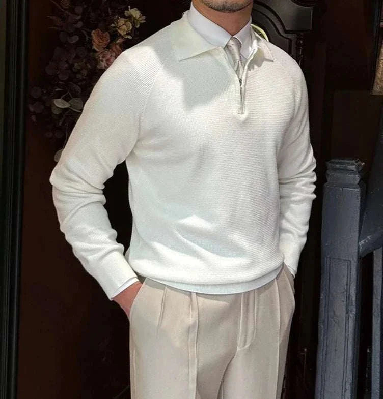 Knit Pullover - Blend Knit Construction And Steady Warmth