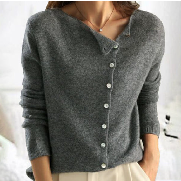 Knit Pullover - Button Placket & Warm Stretch Fit Layer
