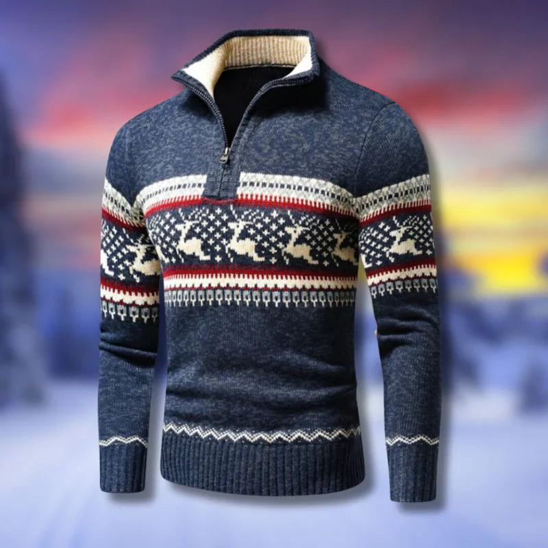 Knit Pullover - Crew Neck And Ribbed Cuffs Retain Warmth