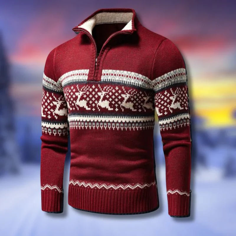 Knit Pullover - Crew Neck And Ribbed Cuffs Retain Warmth