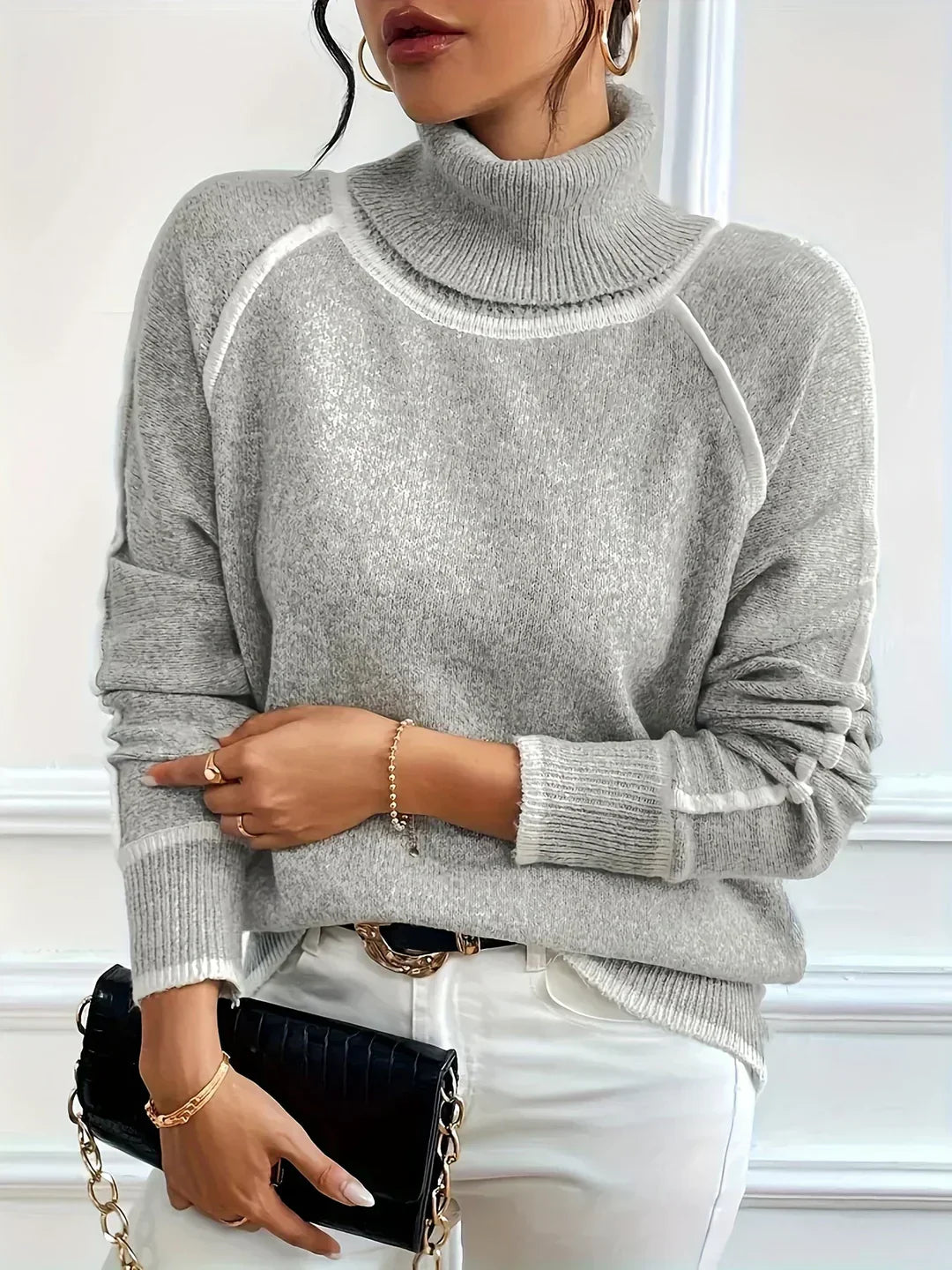 Knit Pullover - Soft Polyester Blend And Warm Flexible Fit
