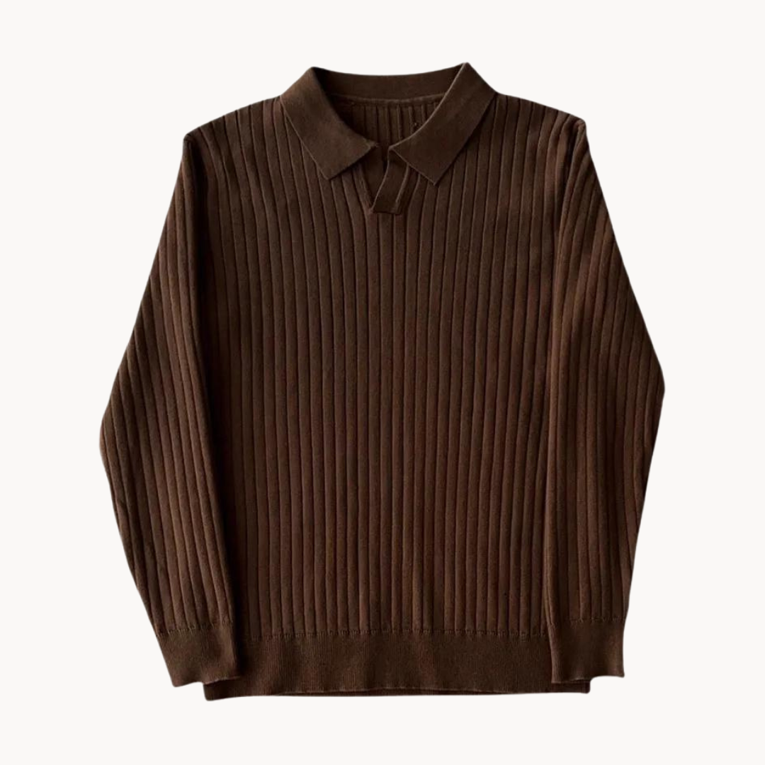 Knit Shirt - Open Collar And Breathable Stretch Shape