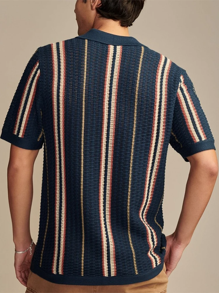 Knit Short Sleeve Shirt - Textured Knit And Breathable Fit