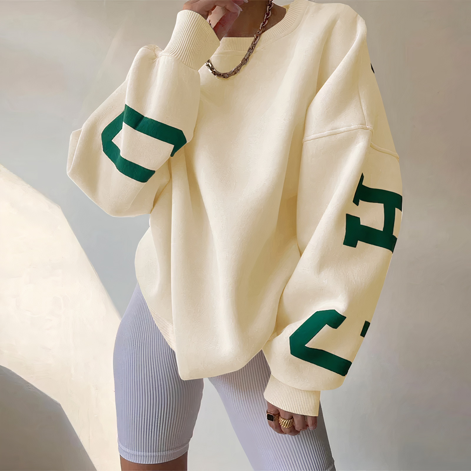 Knit Sweater - Crew Neck, Dropped Shoulders & Roomy Fit