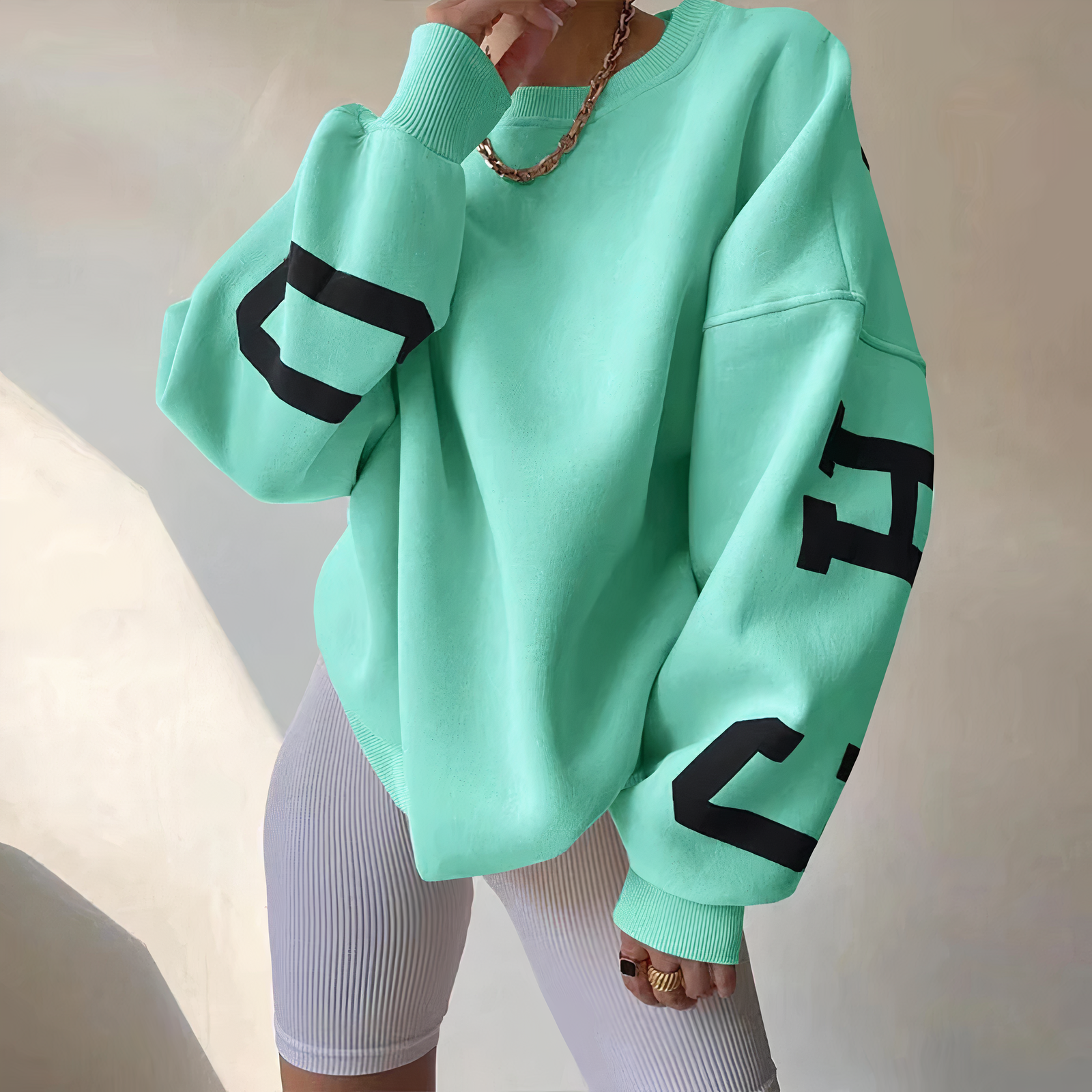 Knit Sweater - Crew Neck, Dropped Shoulders & Roomy Fit