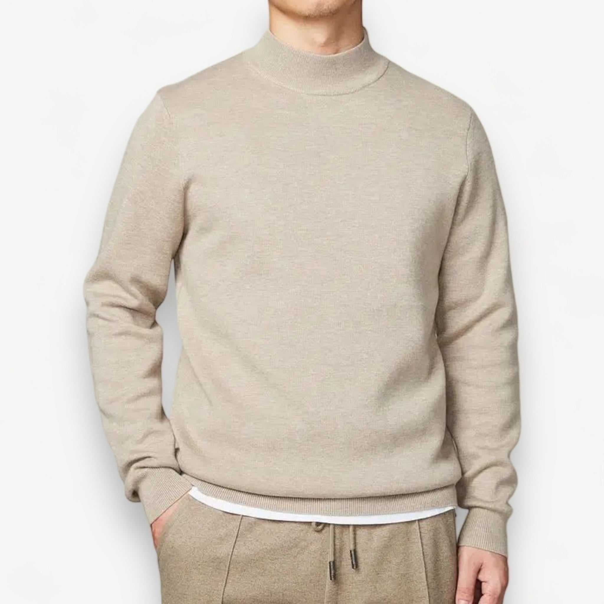 Knit Sweater – Half Turtleneck Collar & Holds Shape