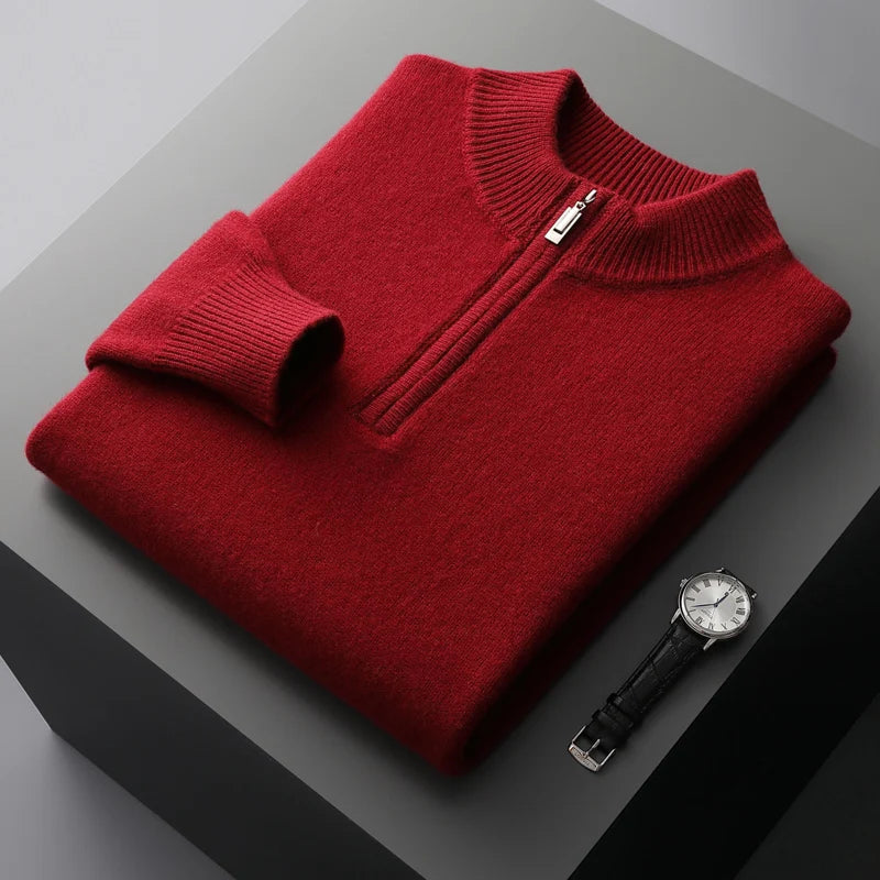Knit Sweater - Half Zip Front & Quick Neck Adjustment