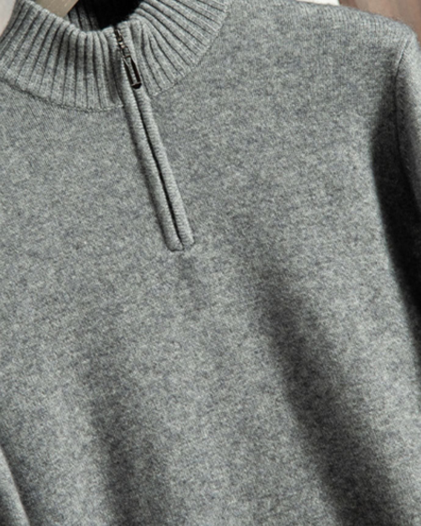 Knit Sweater – Half Zip Neck & Shape Retaining Warmth