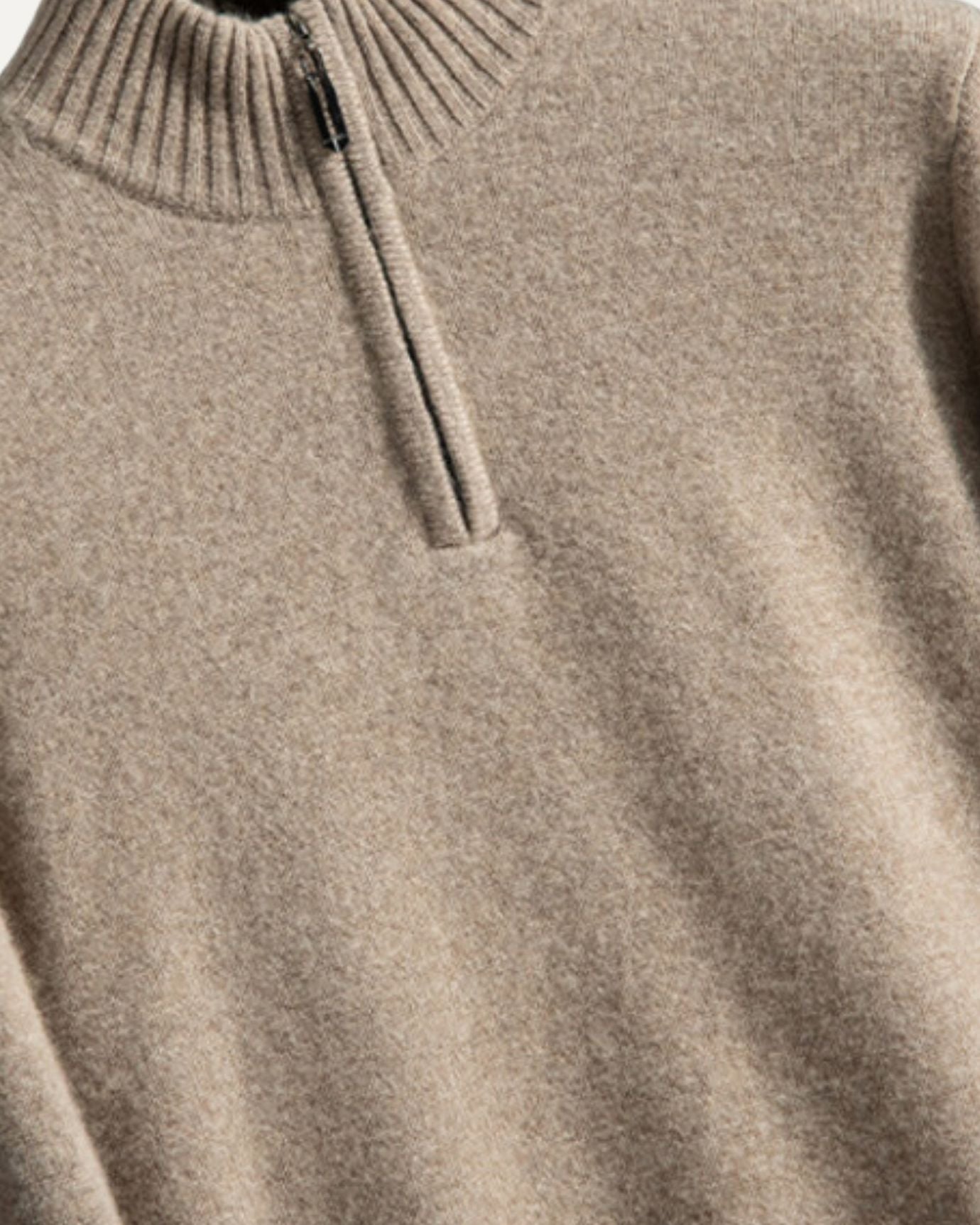Knit Sweater – Half Zip Neck & Shape Retaining Warmth