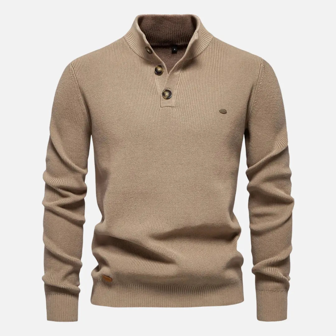 Knit Sweater - High Ribbed Turtleneck & Layering Ease