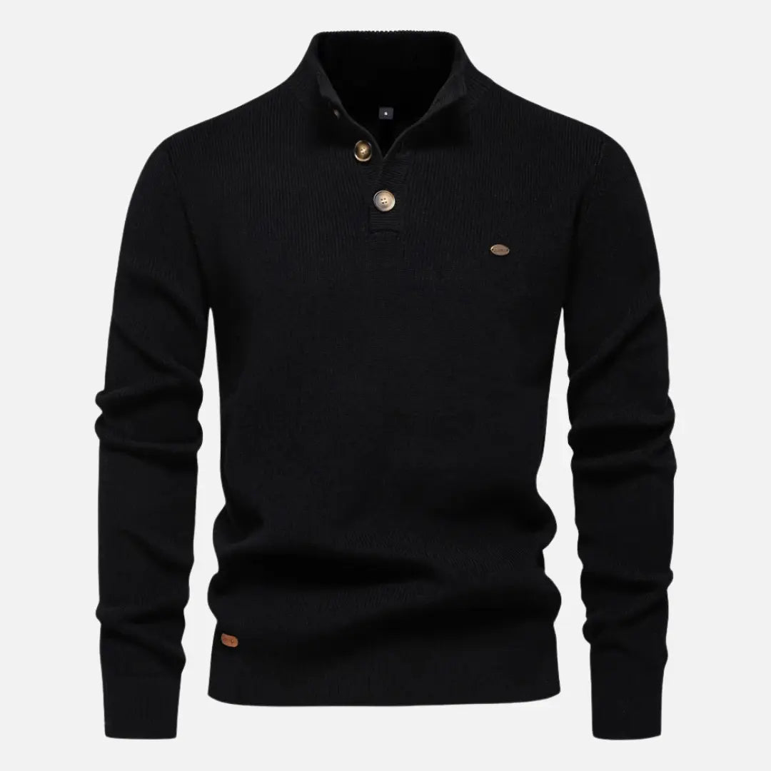 Knit Sweater - High Ribbed Turtleneck & Layering Ease