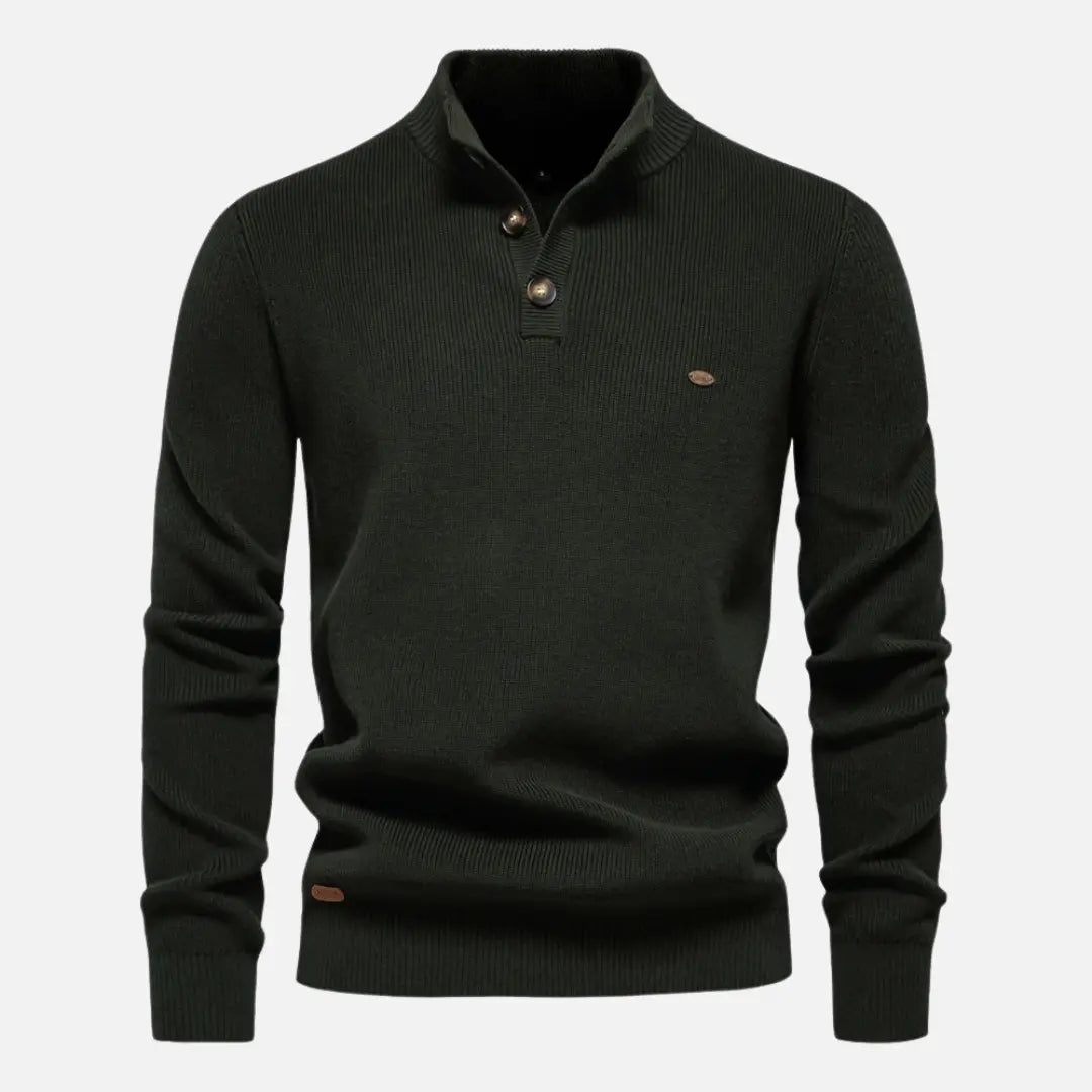 Knit Sweater - High Ribbed Turtleneck & Layering Ease