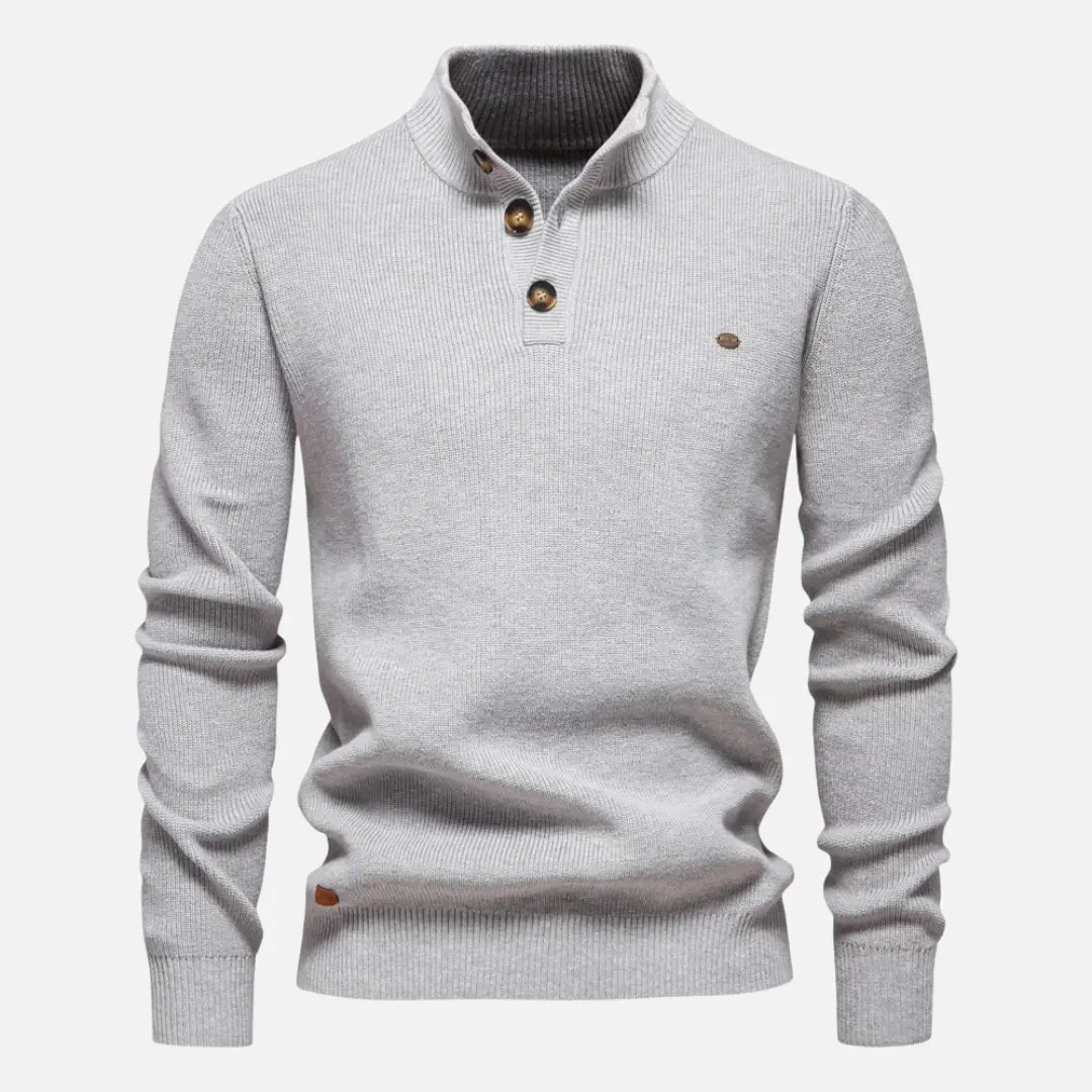 Knit Sweater - High Ribbed Turtleneck & Layering Ease