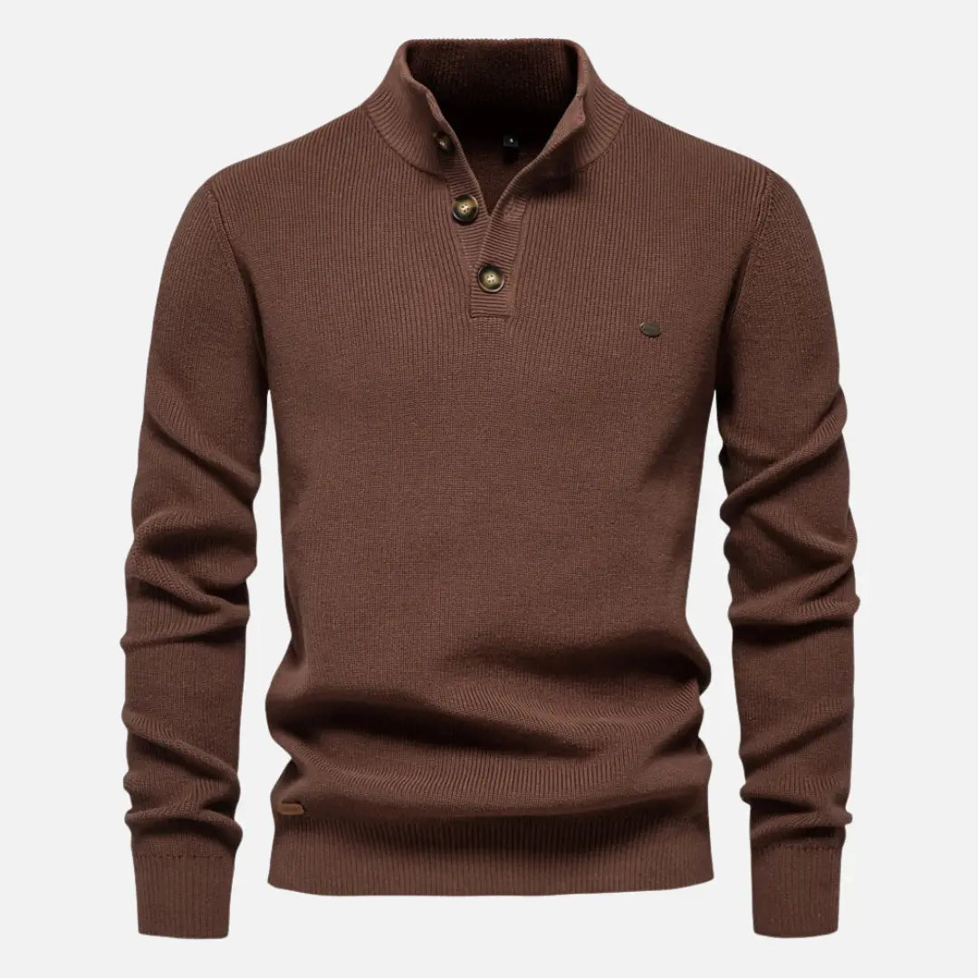 Knit Sweater - High Ribbed Turtleneck & Layering Ease