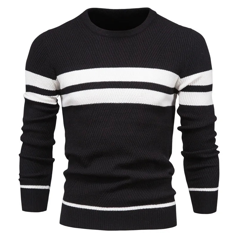 Knit Sweater - Natural Fiber Blend Crew Neck & Keeps Warm