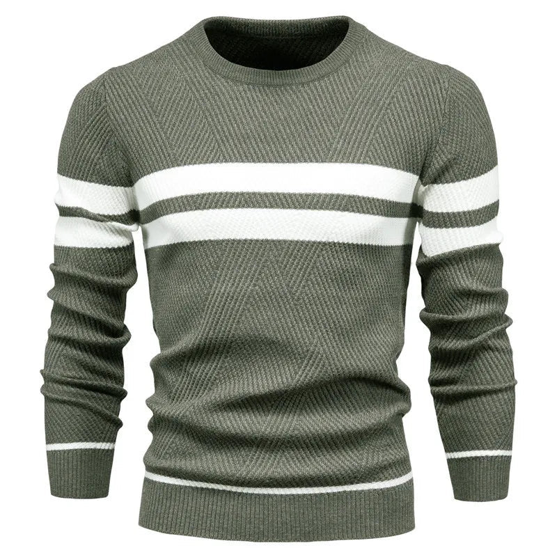 Knit Sweater - Natural Fiber Blend Crew Neck & Keeps Warm