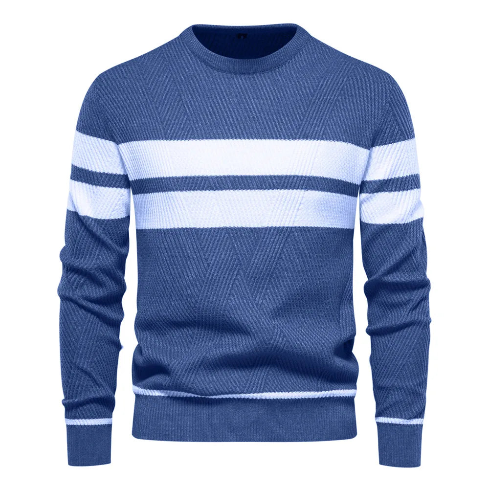 Knit Sweater - Natural Fiber Blend Crew Neck & Keeps Warm