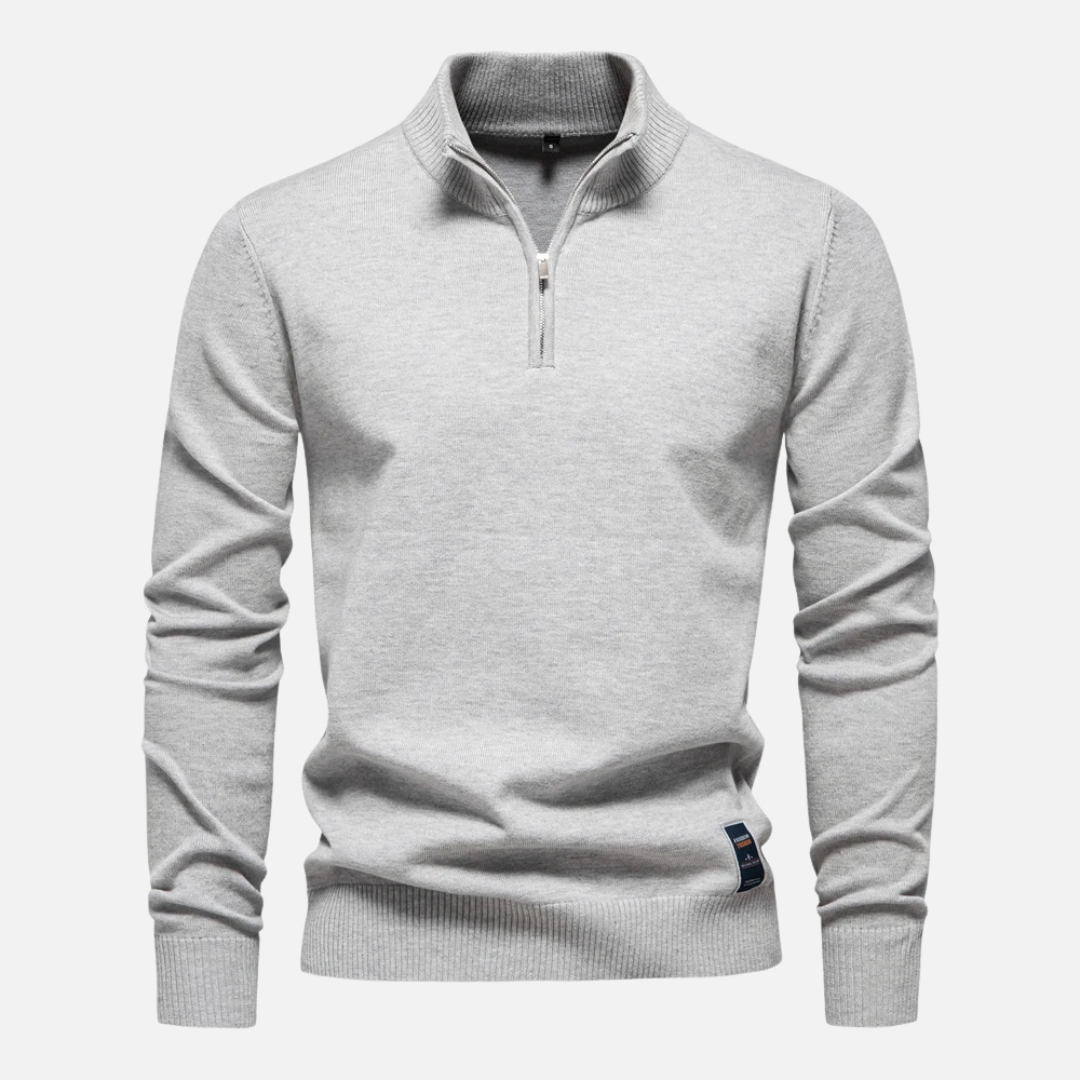 Knit Sweater - Quarter Zip Neck & Smooth Layering Fit