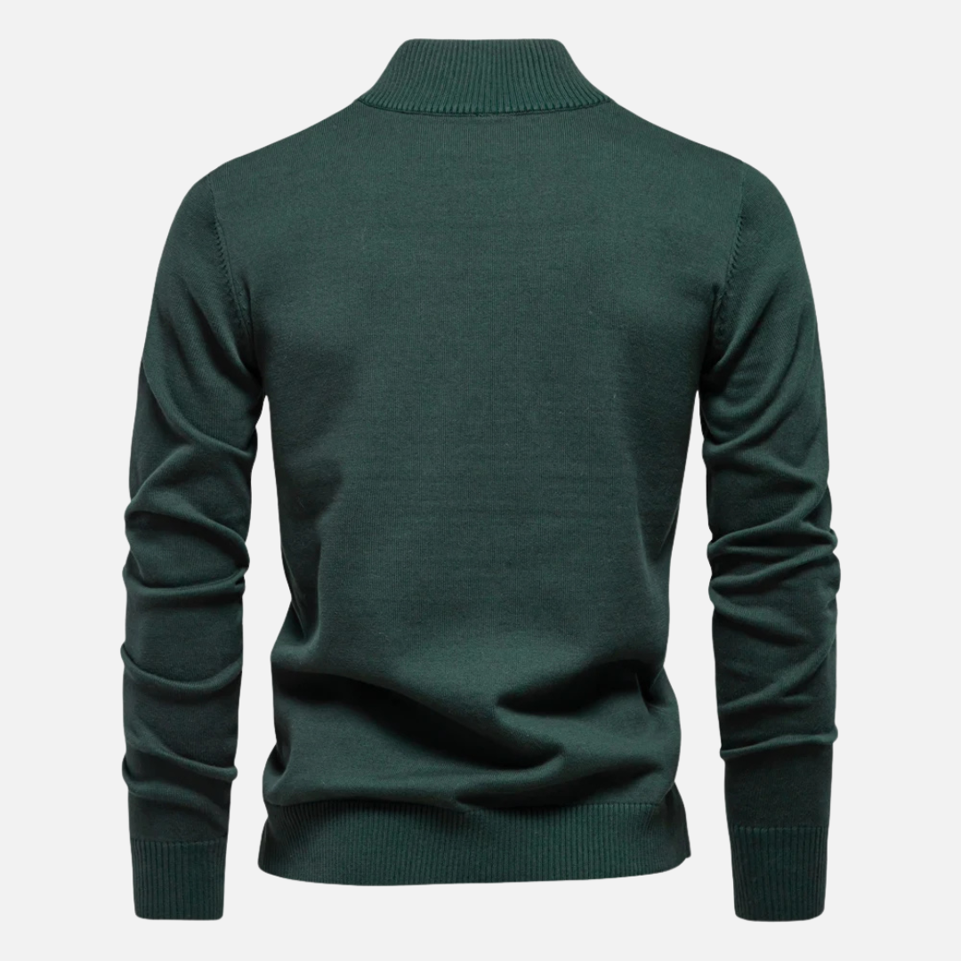 Knit Sweater - Quarter Zip Neck & Smooth Layering Fit