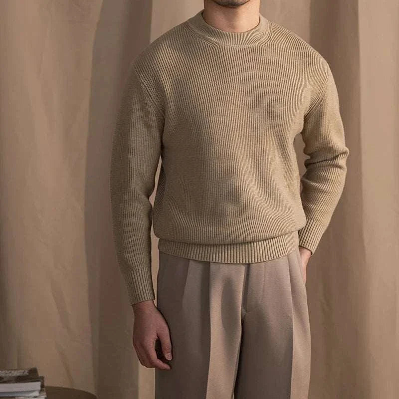 Knit Sweater – Ribbed Long Shape & Structured Warmth