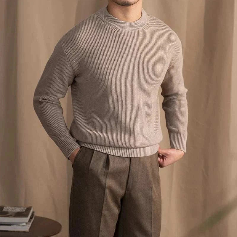 Knit Sweater – Ribbed Long Shape & Structured Warmth