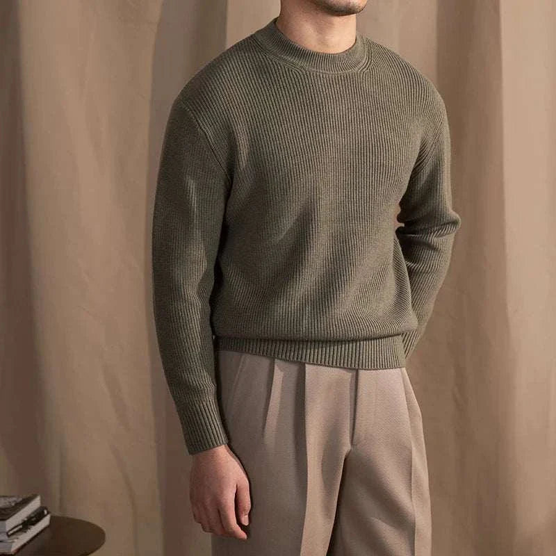 Knit Sweater – Ribbed Long Shape & Structured Warmth