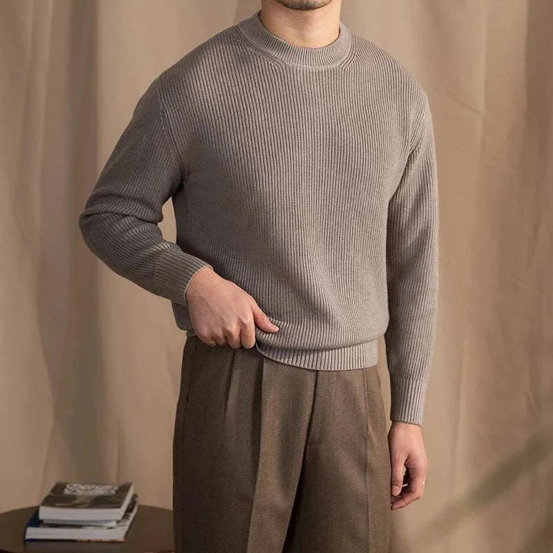 Knit Sweater – Ribbed Long Shape & Structured Warmth