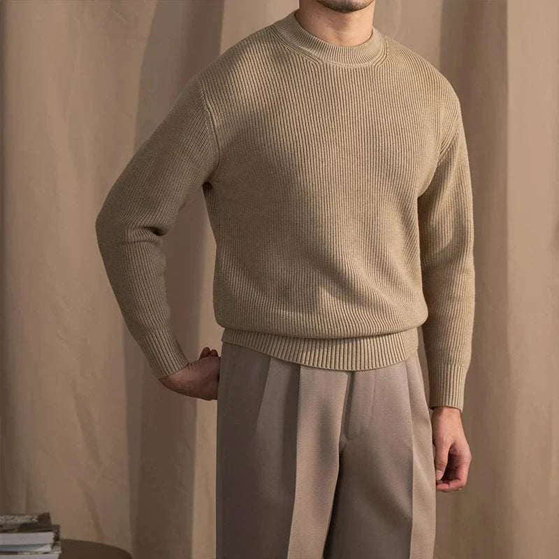 Knit Sweater – Ribbed Long Shape & Structured Warmth