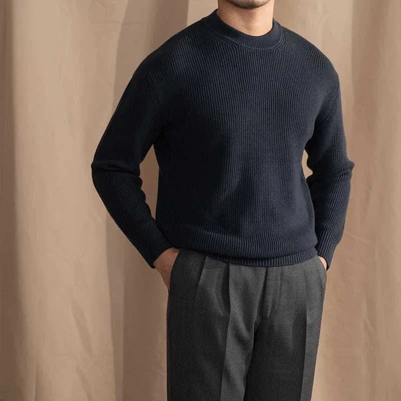 Knit Sweater – Ribbed Long Shape & Structured Warmth
