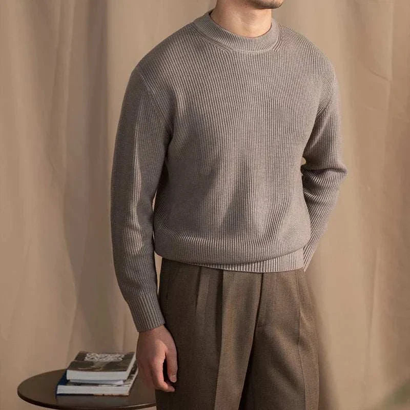 Knit Sweater – Ribbed Long Shape & Structured Warmth