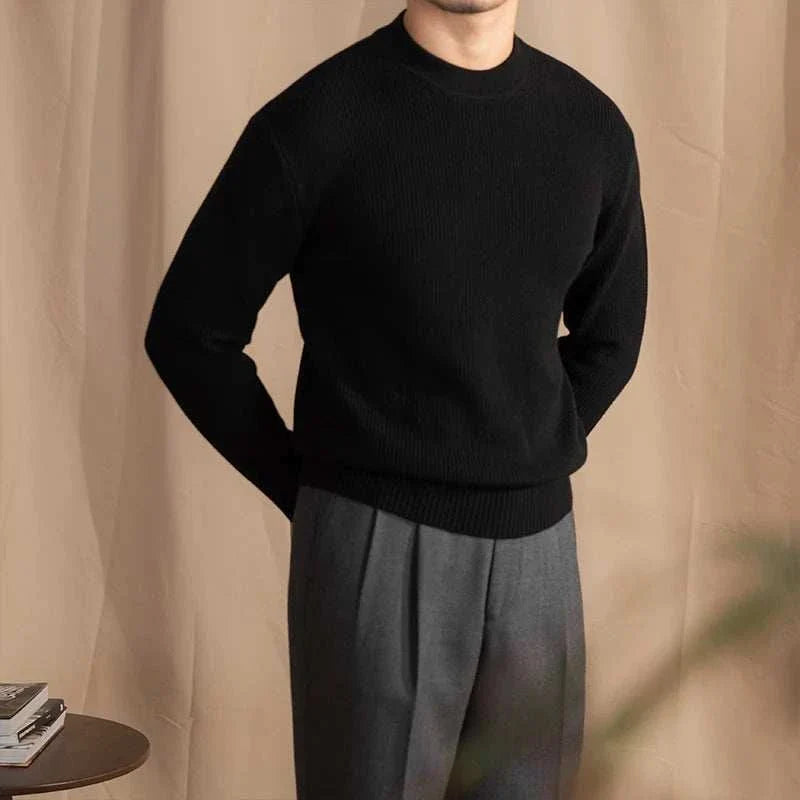 Knit Sweater – Ribbed Long Shape & Structured Warmth