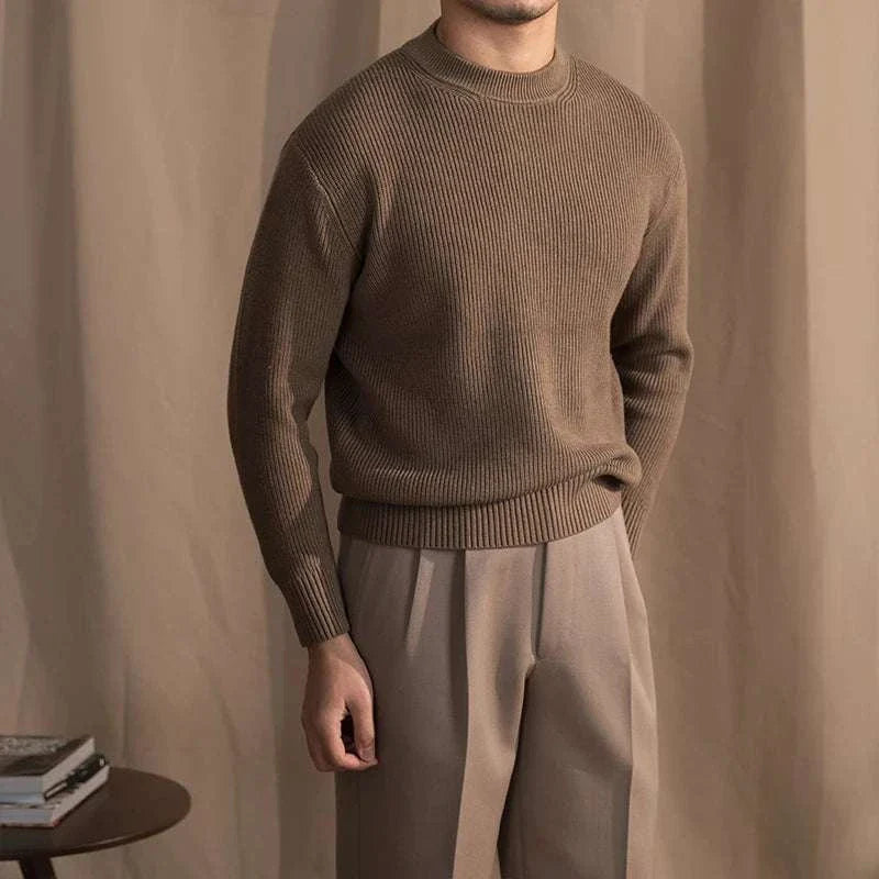 Knit Sweater – Ribbed Long Shape & Structured Warmth