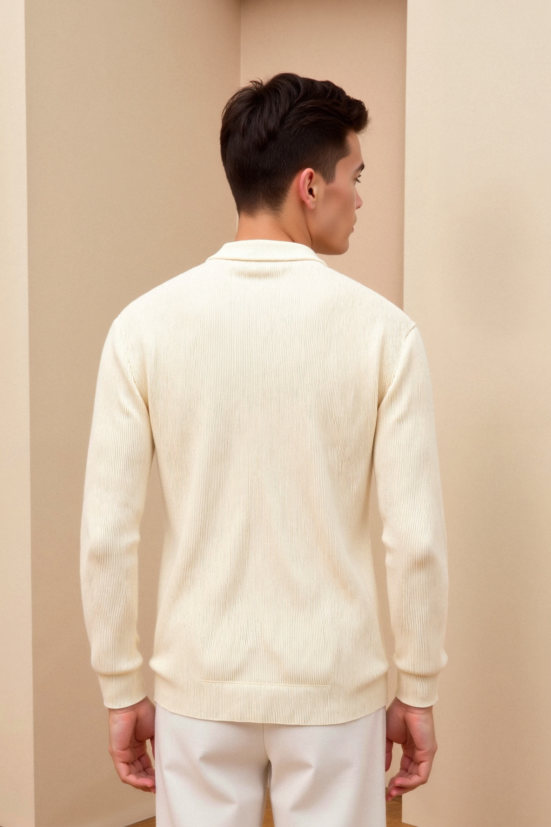 Knit Sweater - Soft Blend Fine Rib & Flexible Shape