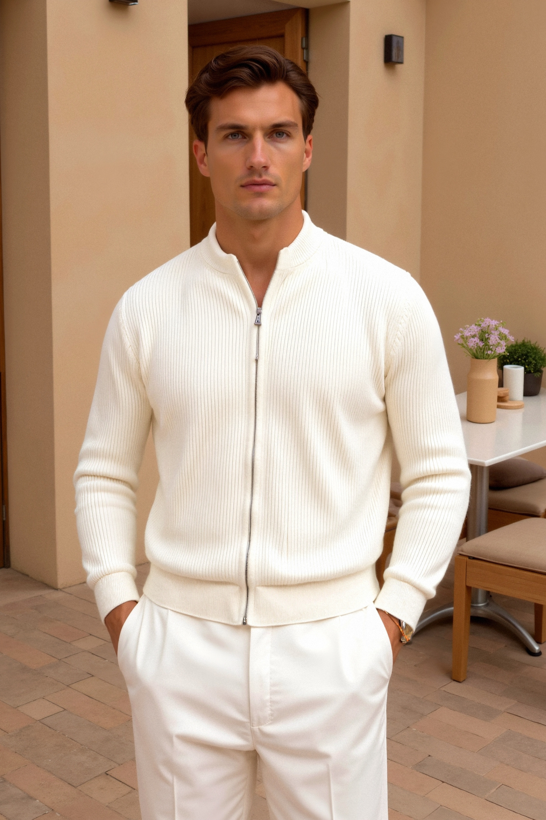Knit Sweater - Soft Blend Fine Rib & Flexible Shape