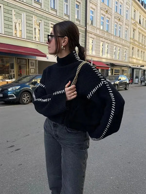 Knit Sweater - Soft Knit Blend Long Shape & Easy Movement