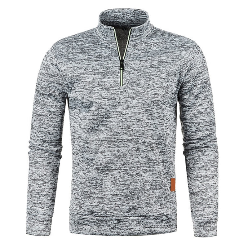 Knit Sweater – Structured Polo Collar & Heat Retention