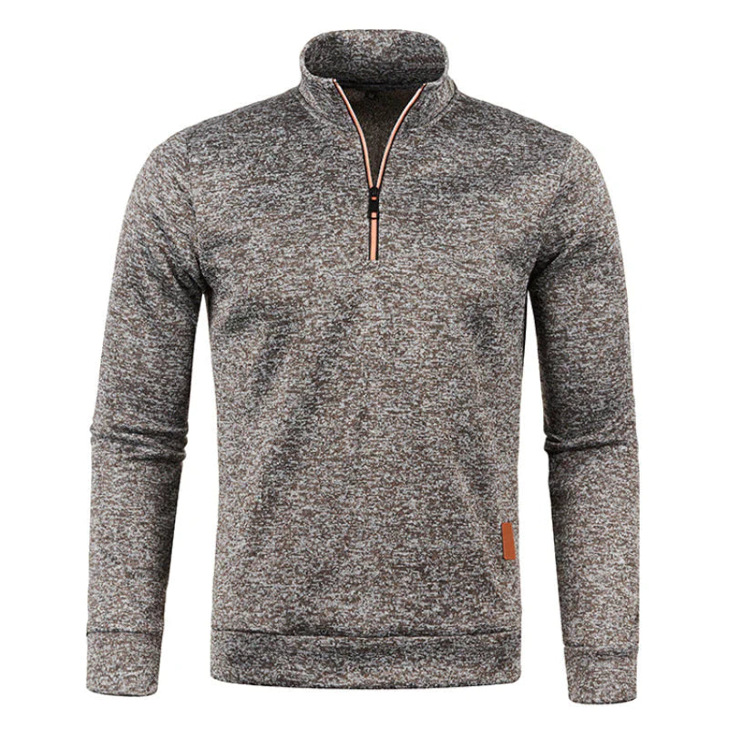 Knit Sweater – Structured Polo Collar & Heat Retention